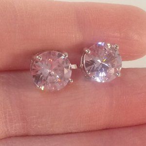 18K White Gold Filled Pink Diamond Zircon Stud Earrings 2.75ctw ea. Party Gift